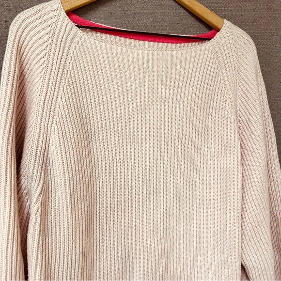 Lou & Grey Oversized Light Pink Knit 3/4 Length Sleeve Boxy Sweater Size Medium - Picture 2 of 10